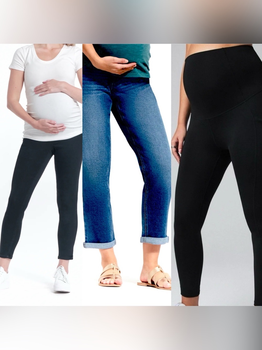Lot of 3 PETITE Maternity Denim & Fabletics Leggings
